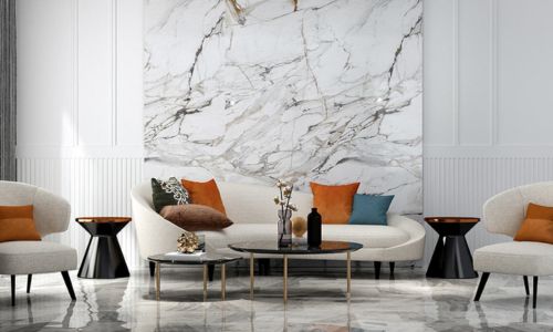 marble tiles and wall